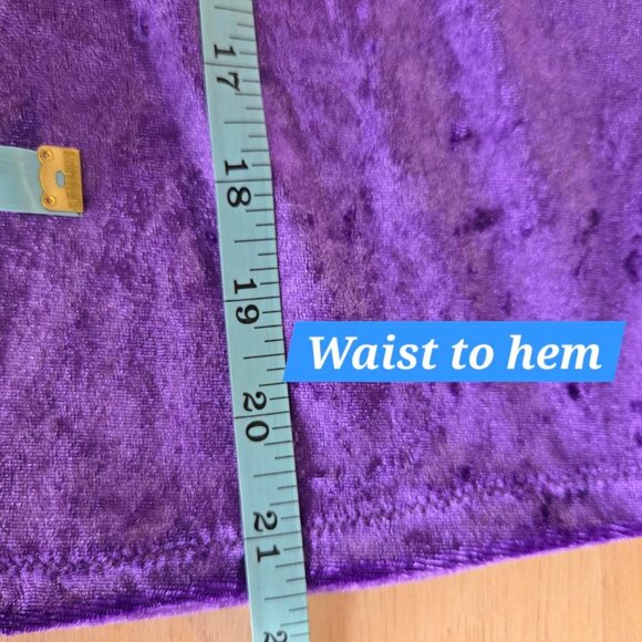 Boho Purple Velvet A-Line Skirt Vintage-Style Midi Length Purple Skirt - Picture 8 of 8